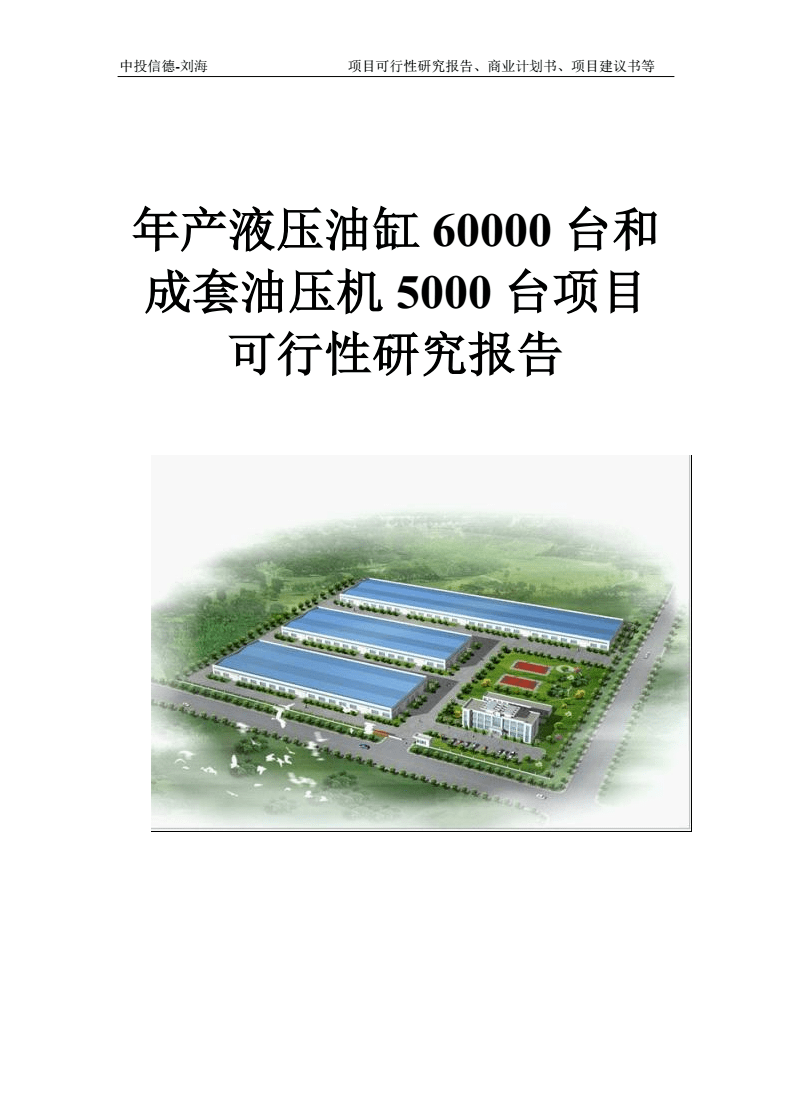 年产液压油缸60000台和成套油压机5000台项目可行性研究报告模板-立项拿地.doc